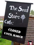 Seed Store cafe opening hours sign
